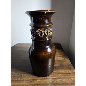 10" Funi Island Lava Rock Pottery Vase Handmade In Iceland ~Unique Decor Or Gift